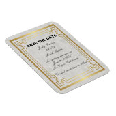 Goldene weiße Marmorhochzeit speichert das Datum Magnet (Rechte Seite)