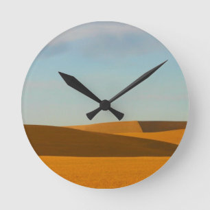 Goldene Weizen-Felder in Palouse Region Runde Wanduhr