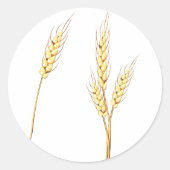 Goldene Weizenhalme Farm Ernte Getreide Runder Aufkleber (Vorderseite)