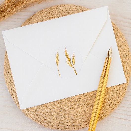 Goldene Weizenhalme Farm Ernte Getreide Runder Aufkleber