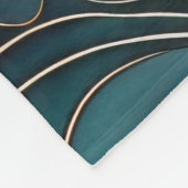 Goldene Welle - Aquamarin und Gold Abstrakt Fleecedecke (Ecke)