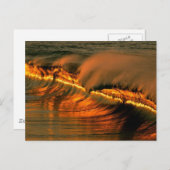Goldene Welle bei Sonnenuntergang, Mexiko Postkarte (Vorne/Hinten)