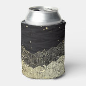 Goldene Welle, papierähnliche Textur. Dosenkühler (Kanne Vorderseite)