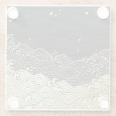 Goldene Welle, papierähnliche Textur. Glasuntersetzer (Rückseite)