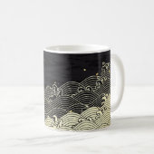 Goldene Welle, papierähnliche Textur. Kaffeetasse (VorderseiteRechts)
