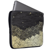 Goldene Welle, papierähnliche Textur. Laptopschutzhülle (Vorne Rechts)