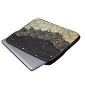 Goldene Welle, papierähnliche Textur. Laptopschutzhülle (Vorne Knopf)