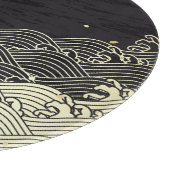 Goldene Welle, papierähnliche Textur. Schneidebrett (Ecke)