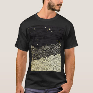Goldene Welle, papierähnliche Textur. T-Shirt