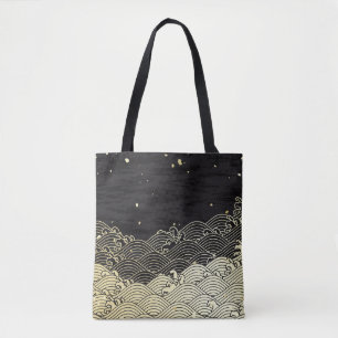 Goldene Welle, papierähnliche Textur. Tasche