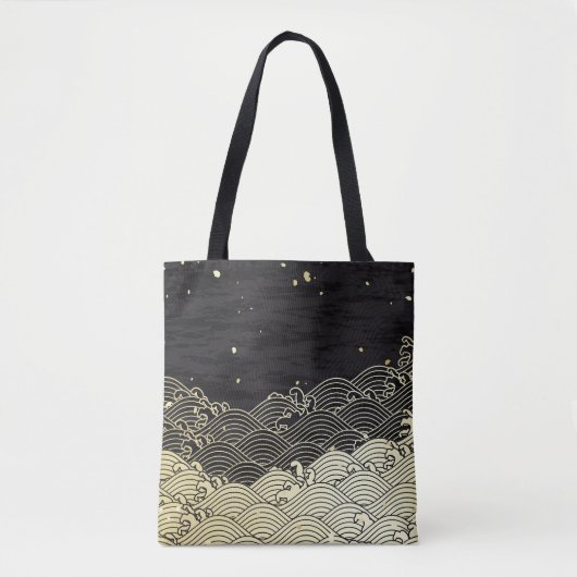 Goldene Welle, papierähnliche Textur. Tasche (Vorderseite)