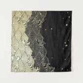 Goldene Welle, papierähnliche Textur. Wandteppich (Vorderseite (Horizontal))