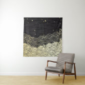 Goldene Welle, papierähnliche Textur. Wandteppich (Beispiel)