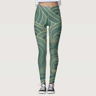 Goldene Welle: Traditioneller Orientalischer Luxus Leggings