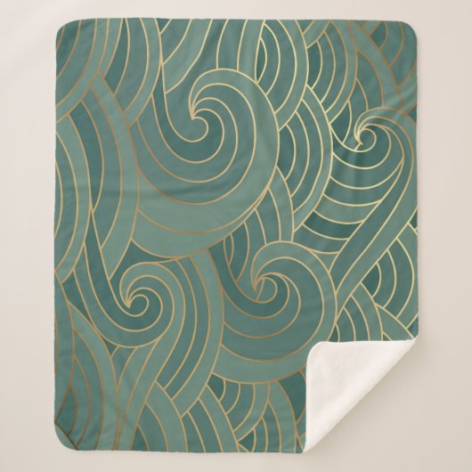 Goldene Welle: Traditioneller Orientalischer Luxus Sherpadecke (Vorderseite)