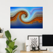 Goldene Welle von Enten und anderen Wassergeflügel Poster (Heimbüro)