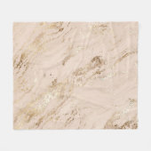Goldene Wellen: Abstrakter Marmor Fleecedecke (Vorderseite (Horizontal))
