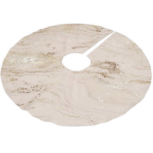 Goldene Wellen: Abstrakter Marmor Polyester Weihnachtsbaumdecke (Schrägansicht)