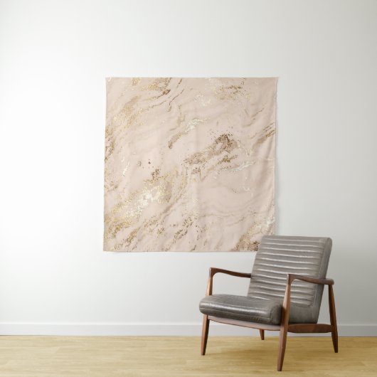 Goldene Wellen: Abstrakter Marmor Wandteppich (Beispiel)