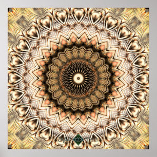 Goldene Wellen Mandala 2 Poster