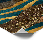 Goldene Wellen unter Mondlicht Poster (Ecke)