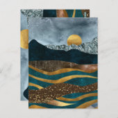 Goldene Wellen unter Mondlicht Postkarte (Vorne/Hinten)