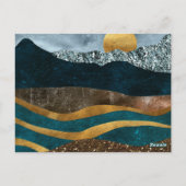 Goldene Wellen unter Mondlicht Postkarte (Rückseite)