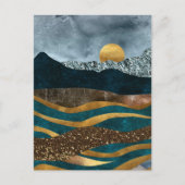 Goldene Wellen unter Mondlicht Postkarte (Vorderseite)