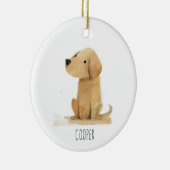 Goldene Welpe Keramik Ornament (Rechts)