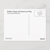 Goldene Welpe und amerikanische Flagge Postkarte (Rückseite)