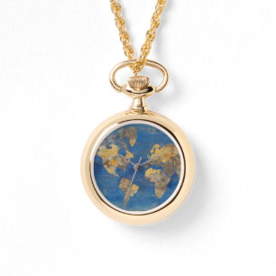 Goldene Welt Armbanduhr