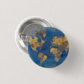 Goldene Welt Button (Vorne & Hinten)
