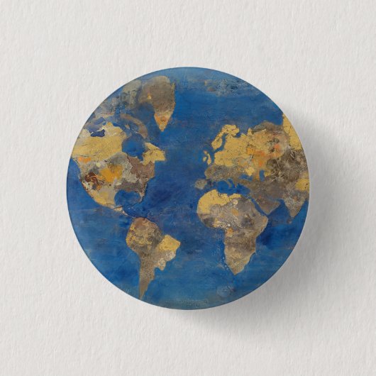 Goldene Welt Button (Vorderseite)