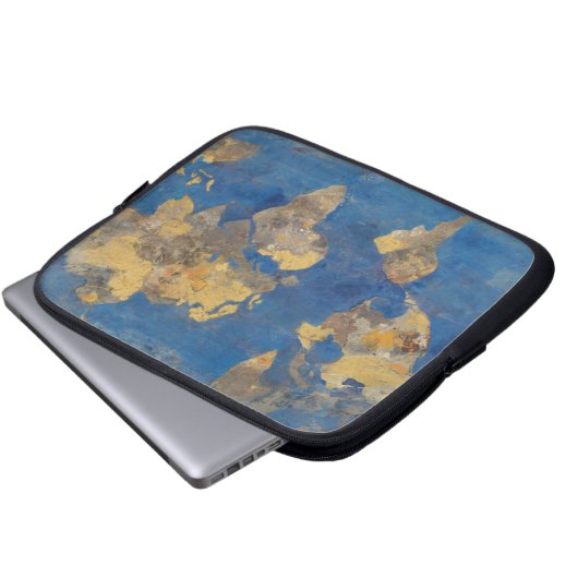 Goldene Welt Laptopschutzhülle (Vorne Knopf)