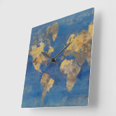 Goldene Welt Quadratische Wanduhr (Winkel)