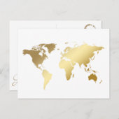 GOLDENE WELTKARTE GLOBUS Postkarte (Vorne/Hinten)