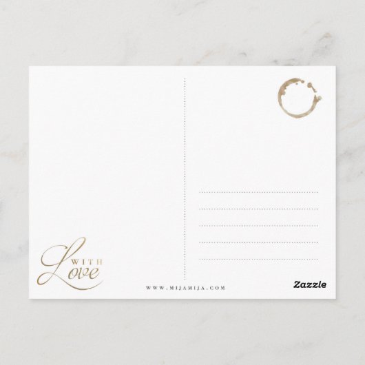 GOLDENE WELTKARTE GLOBUS Postkarte (Rückseite)