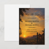Goldene Western-Sonnenuntergangs-Grenze Save The Date (Vorne/Hinten)