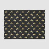 Goldene Western-Vergnügens-Pferde auf Schwarzem Seidenpapier (Vorderseite)