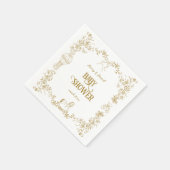 Goldene Whimsical Bläserbow Bärendusche Serviette (Ecke)