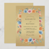 Goldene Whimsical Boho-Hochzeit Einladung (Vorne/Hinten)