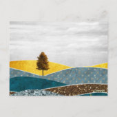 Goldene Wiese mit Bäumen und Hirschen Postkarte (Rückseite)