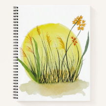 Goldene Wiesen-Wasserfarben-Kunst drucken