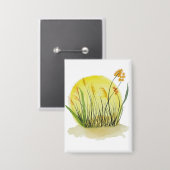 Goldene Wiesen-Wasserfarben-Kunststoffdruck Button (Vorderseite/Rückseite)