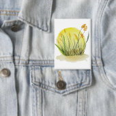 Goldene Wiesen-Wasserfarben-Kunststoffdruck Button (Insitu)