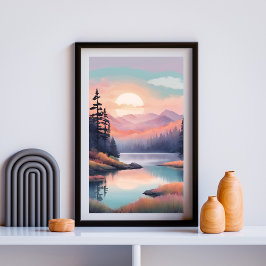 Goldene Wiesenreflektionen Poster