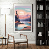 Goldene Wiesenreflektionen Poster