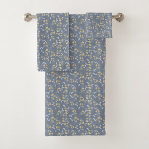 Goldene Wildblume auf Schiefer Badhandtuch Set