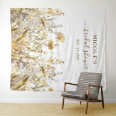 Goldene Wildblumen fallen Brautparty Hintergrund Wandteppich (Beispiel (Horizontal))