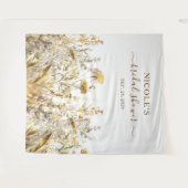 Goldene Wildblumen fallen Brautparty Hintergrund Wandteppich (Vorderseite (Horizontal))